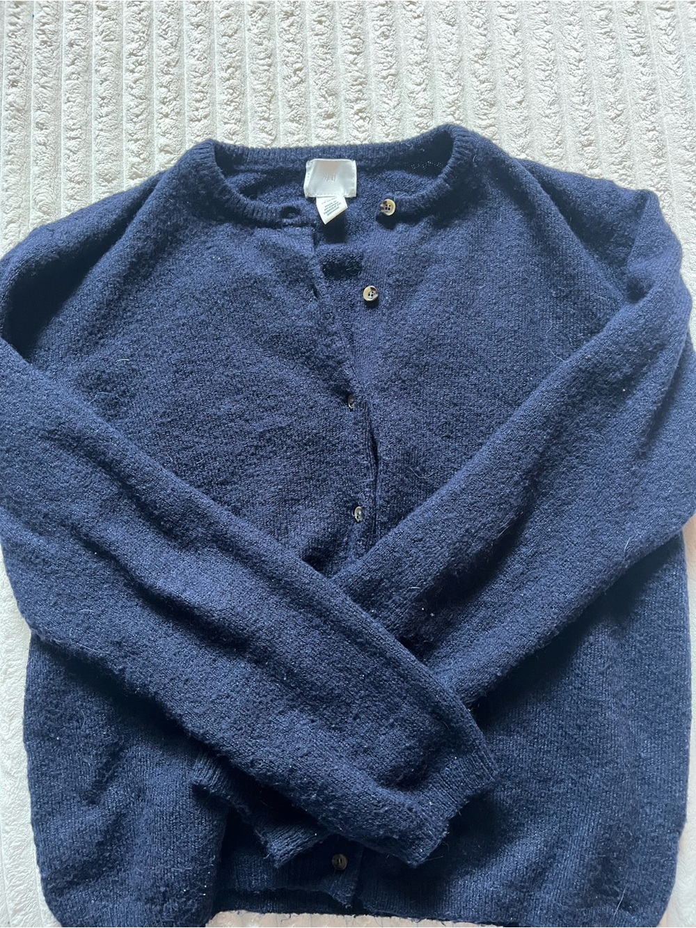 H&M Dark Navy Button-Front Knit Cardigan